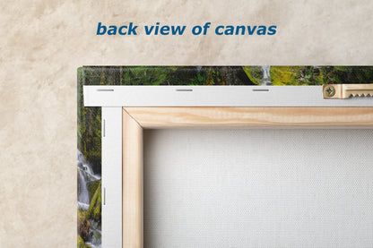 Oregon Pacific Northwest Waterfall Picture Nature Photo Relaxation Artwork in Bohemian Style for Meditation, Office, Apartment, House Decor