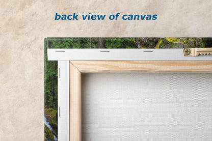 Oregon Waterfall Picture, Pacific Northwest Nature Photo Relaxation Artwork in Bohemian Style for Meditation, Office, Apartment, House Decor