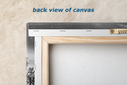 Arizona Desert Picture in Black and White, Saguaro Cactus Artwork Nature Photo, Southwestern Wall Art of Superstition Mountains at Lost Dutchman State Park