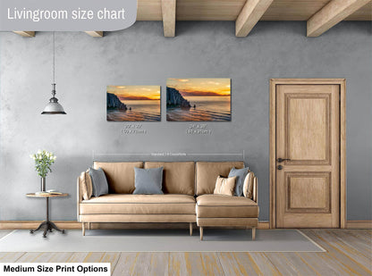 Morro Bay California Coastline Ocean Picture Nature Photo, Morro Rock Aerial Sunset Coastal Relaxation Artwork, Dorm Room, Office & House Decor