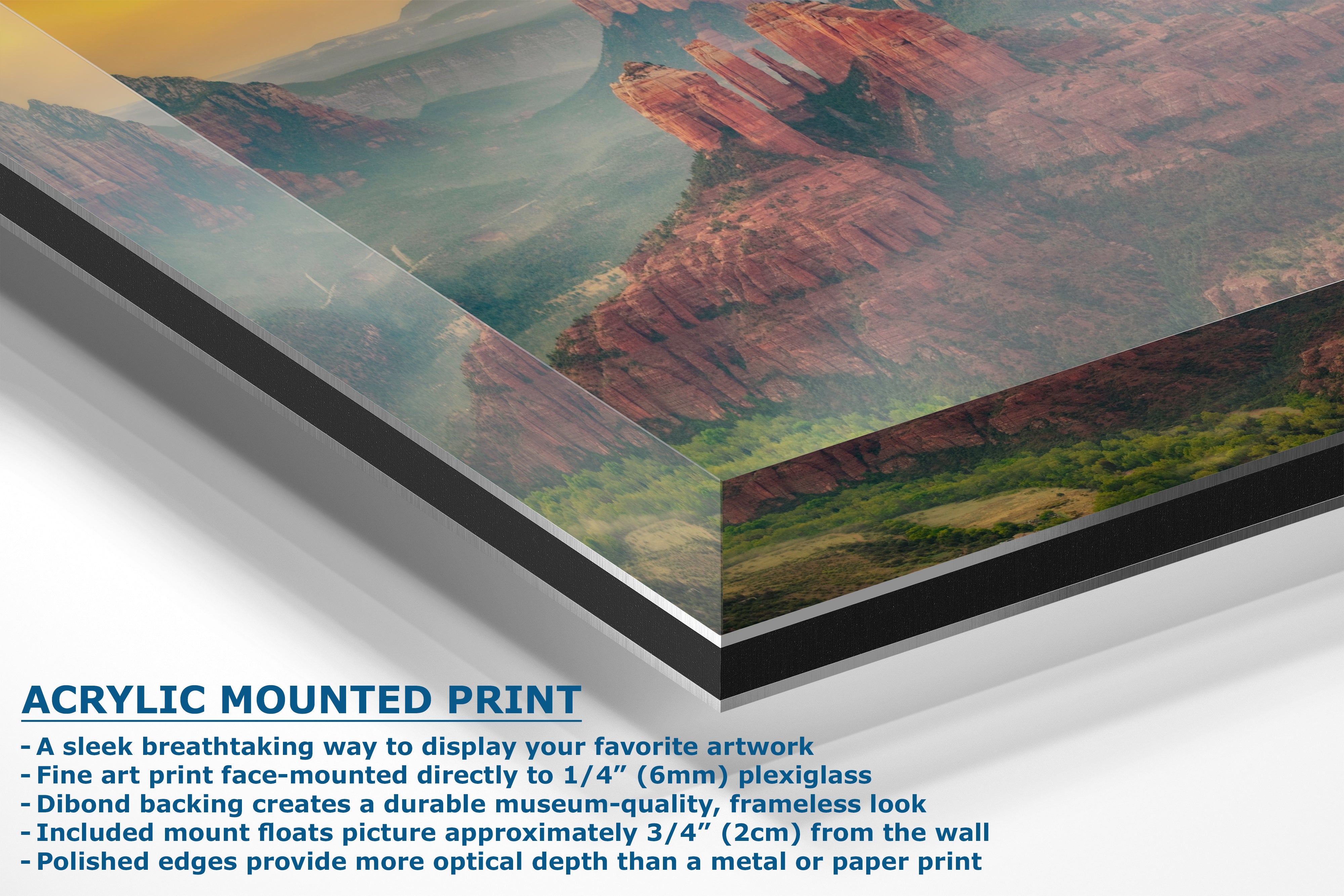 Cathedral Rock Aerial Sunrise, Sedona Arizona Desert Picture Nature Photo Relaxation Artwork for Meditation, Office, and House Decor