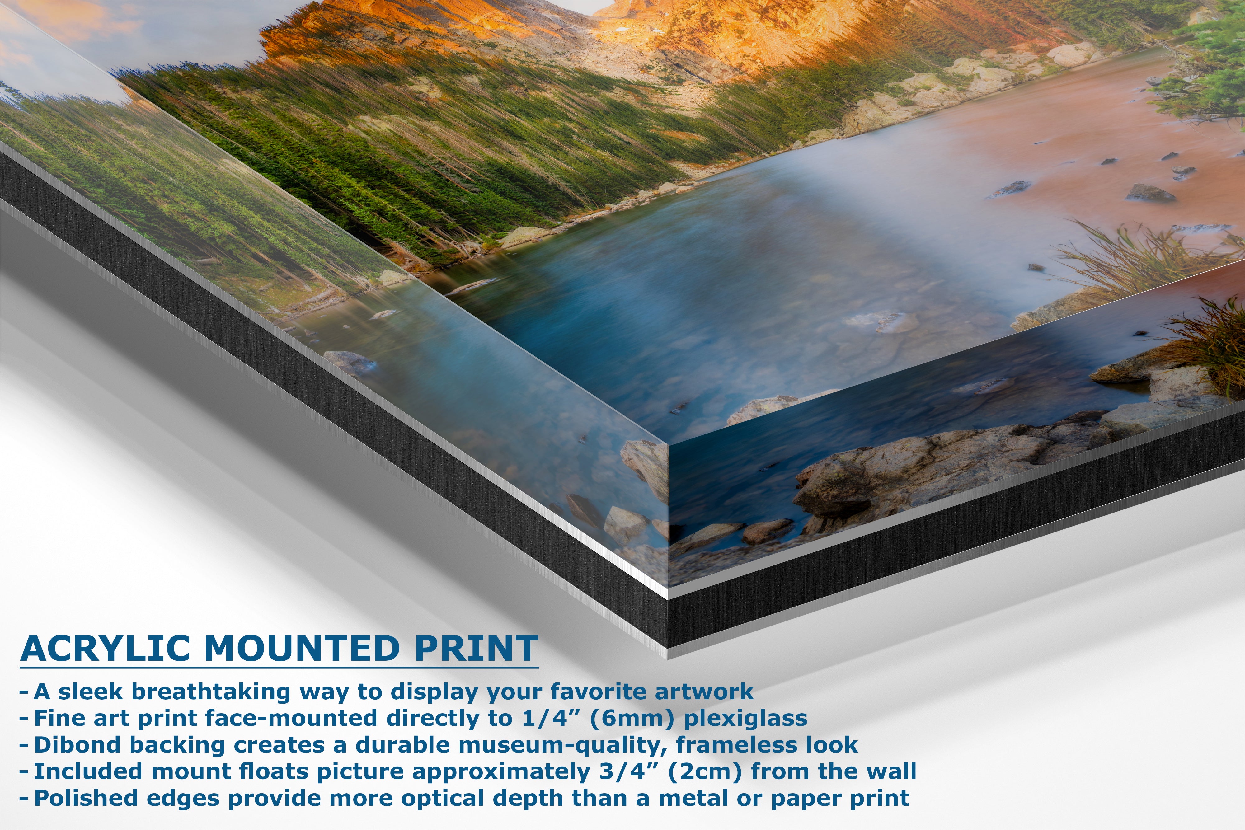 Dream Lake Rocky Mountain National Park Mountain Picture Nature Photo, Relaxation Artwork for Meditation, Office, Apartment & House Decor