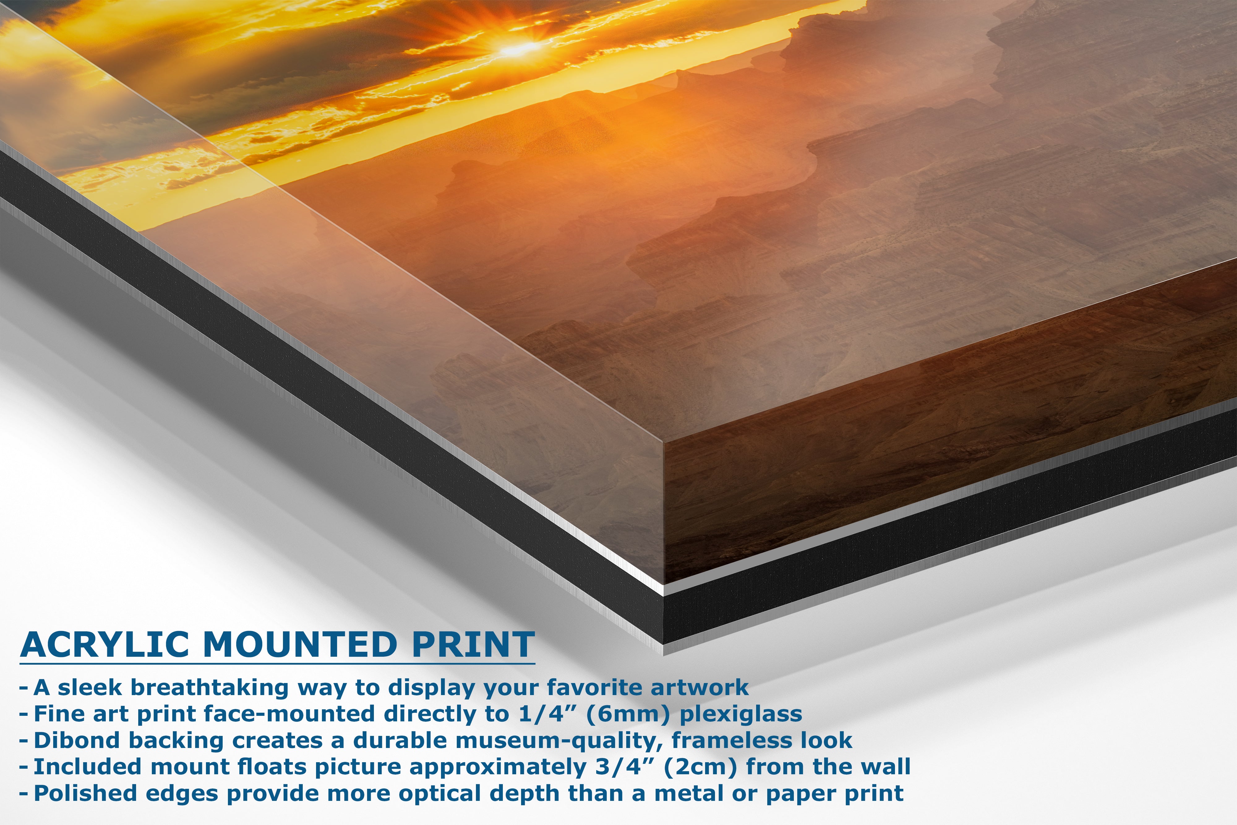 Grand Canyon National Park Sunset, Arizona Desert Picture Nature Photo, Bohemian Style Relaxation Artwork for Meditation, Apartment, Office & House Decor