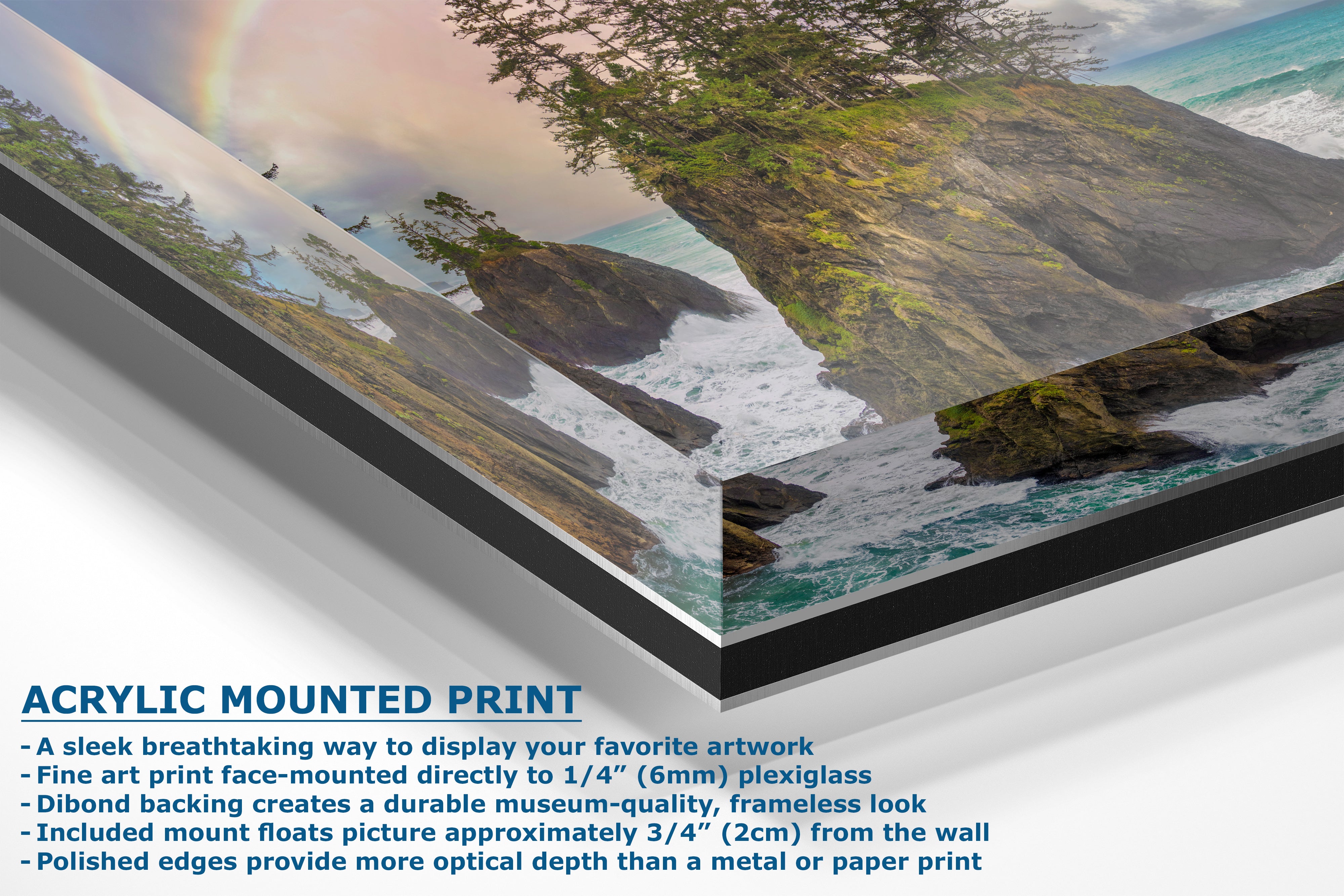 Oregon Coast Fine Art Print Limited Edition Rainbow Ocean Seascape