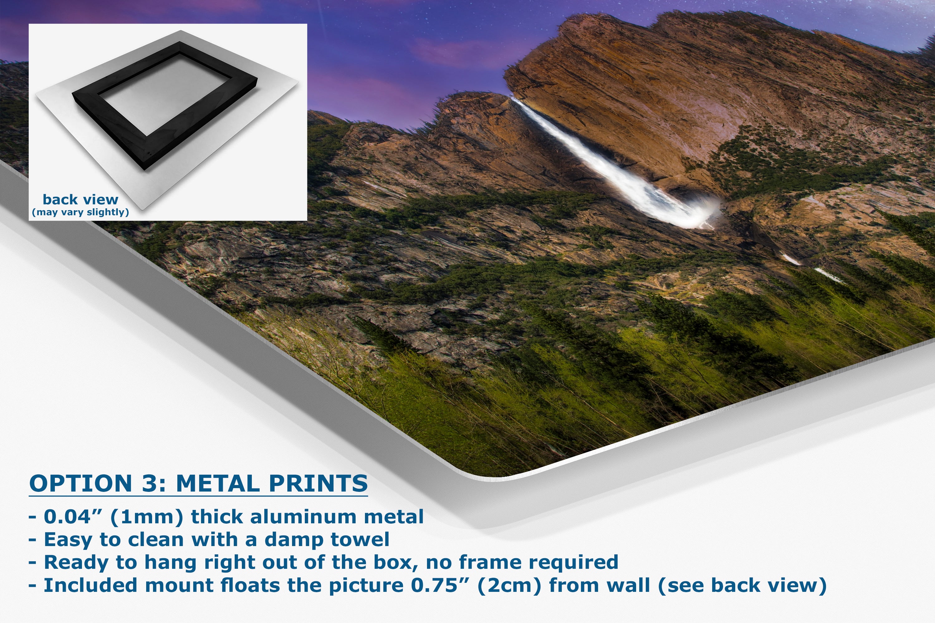 Yosemite National Park Waterfall Picture Nature Photo Relaxation Artwork, Yosemite Falls for Meditation, Office, Apartment, and House Decor