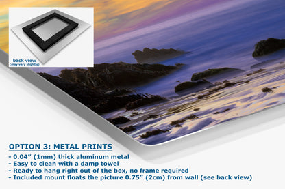 Pfeiffer Beach Sunset, Big Sur California Coastline Ocean Picture Nature Photo of Keyhole Arch, Relaxation Artwork, Meditation, Office House Decor