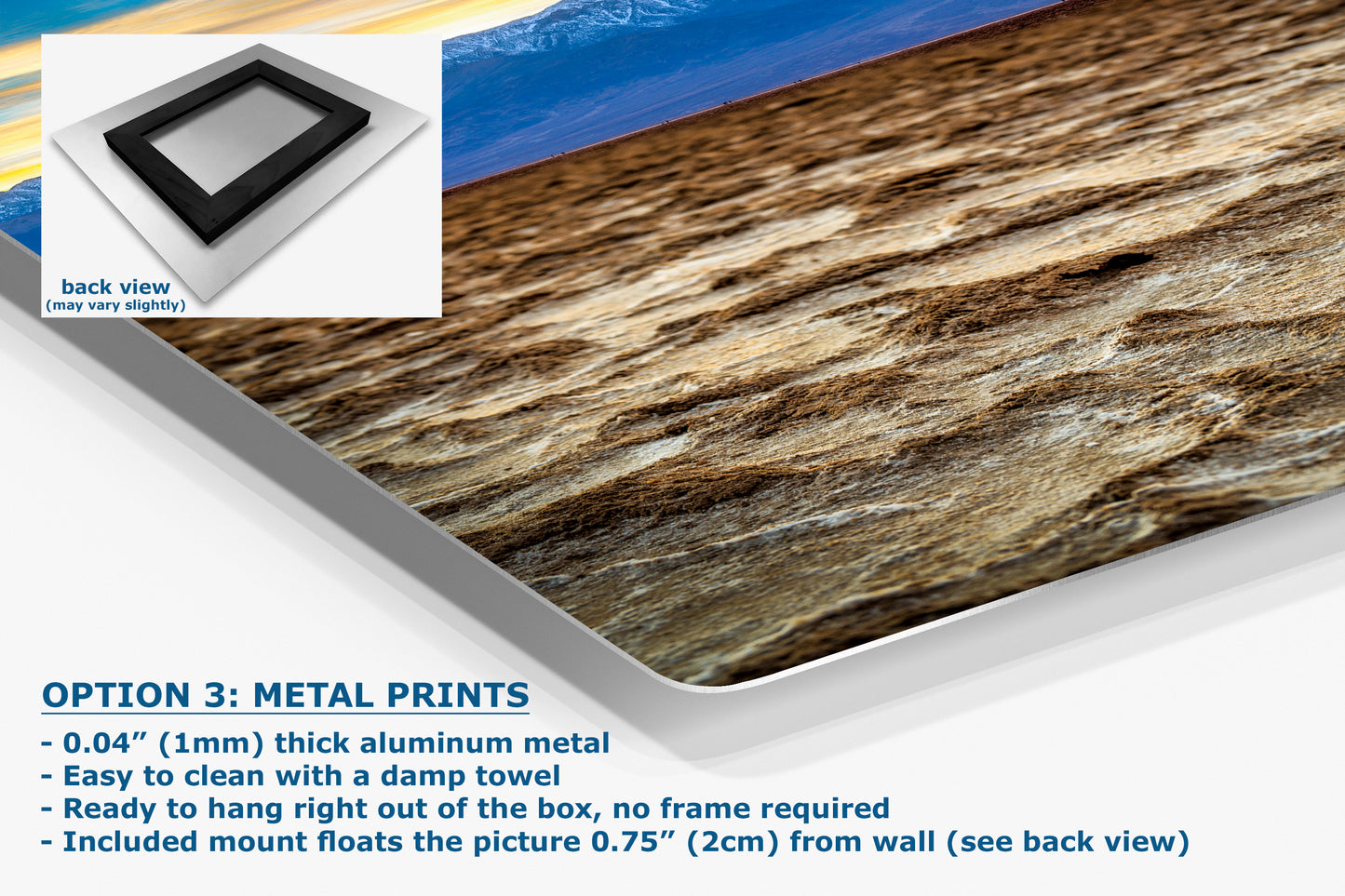 Death Valley National Park California Desert Picture Nature Photo, Badwater Basin Salt Flats and Telescope Peak Sunset Photo for House Decor