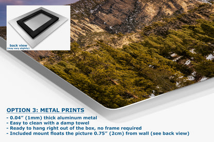 Mt Charleston Nevada Mountain Picture, Snowy Scenery Nature Photo Relaxation Artwork | Winter Landscape for Office, Dorm, Bohemian Decor