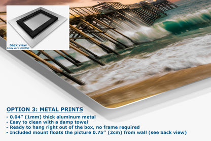 Southern California Coastline Ocean Picture Nature Photo, Relaxation Artwork, Newport Beach Pier Wall Art, Coastal Sunset Decor