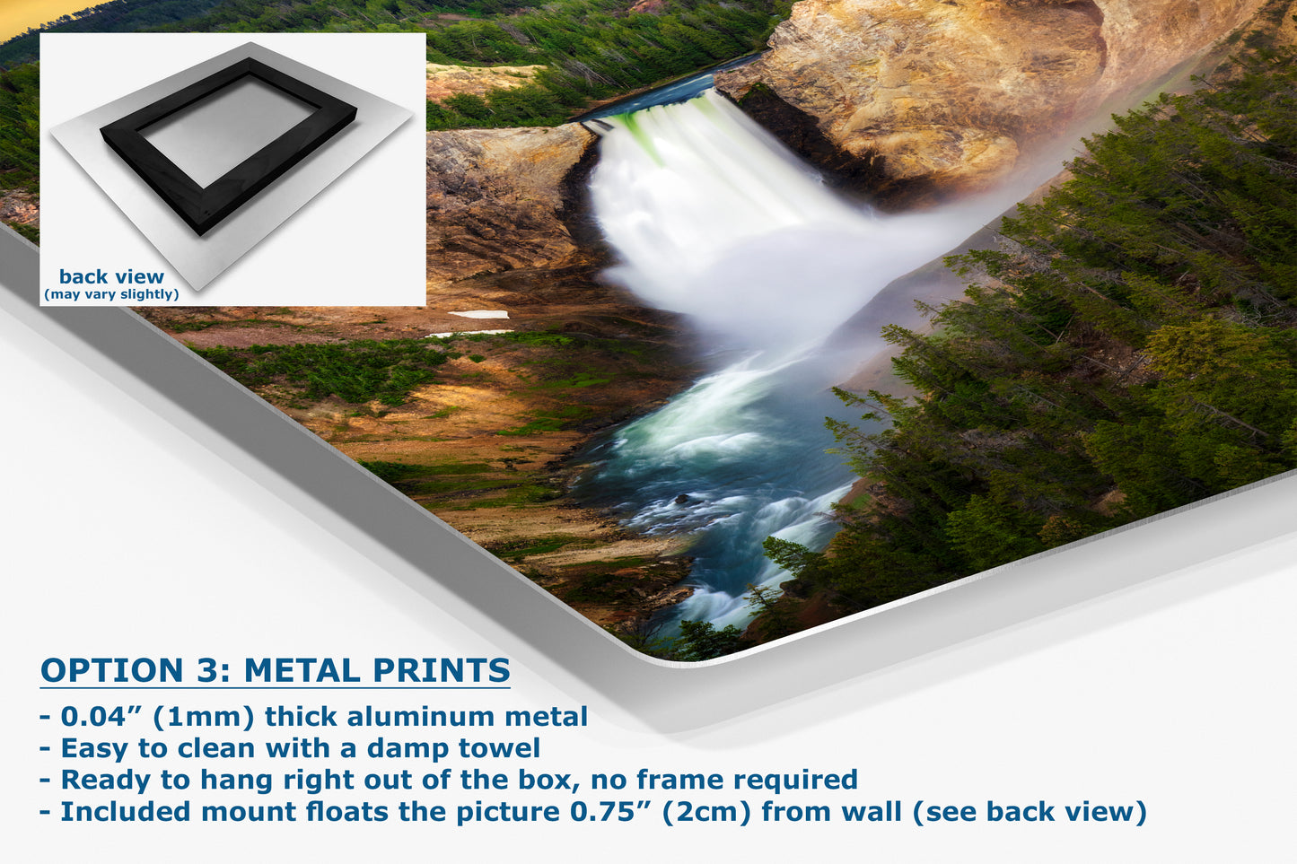 Yellowstone Falls National Park Waterfall Picture Nature Photo Relaxation Artwork Bohemian Style Wyoming Landscape, Meditation & House Decor