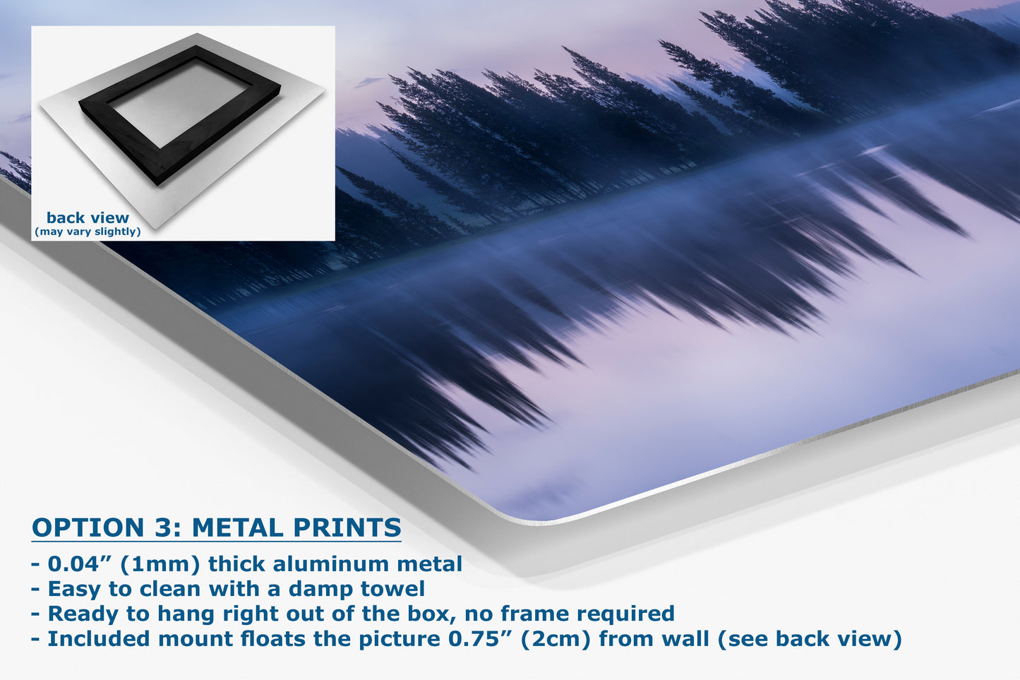 Yellowstone Lake Foggy Forest Picture, Reflection Nature Photo, Wyoming Landscape Relaxation Artwork for Meditation, Office, & House Decor