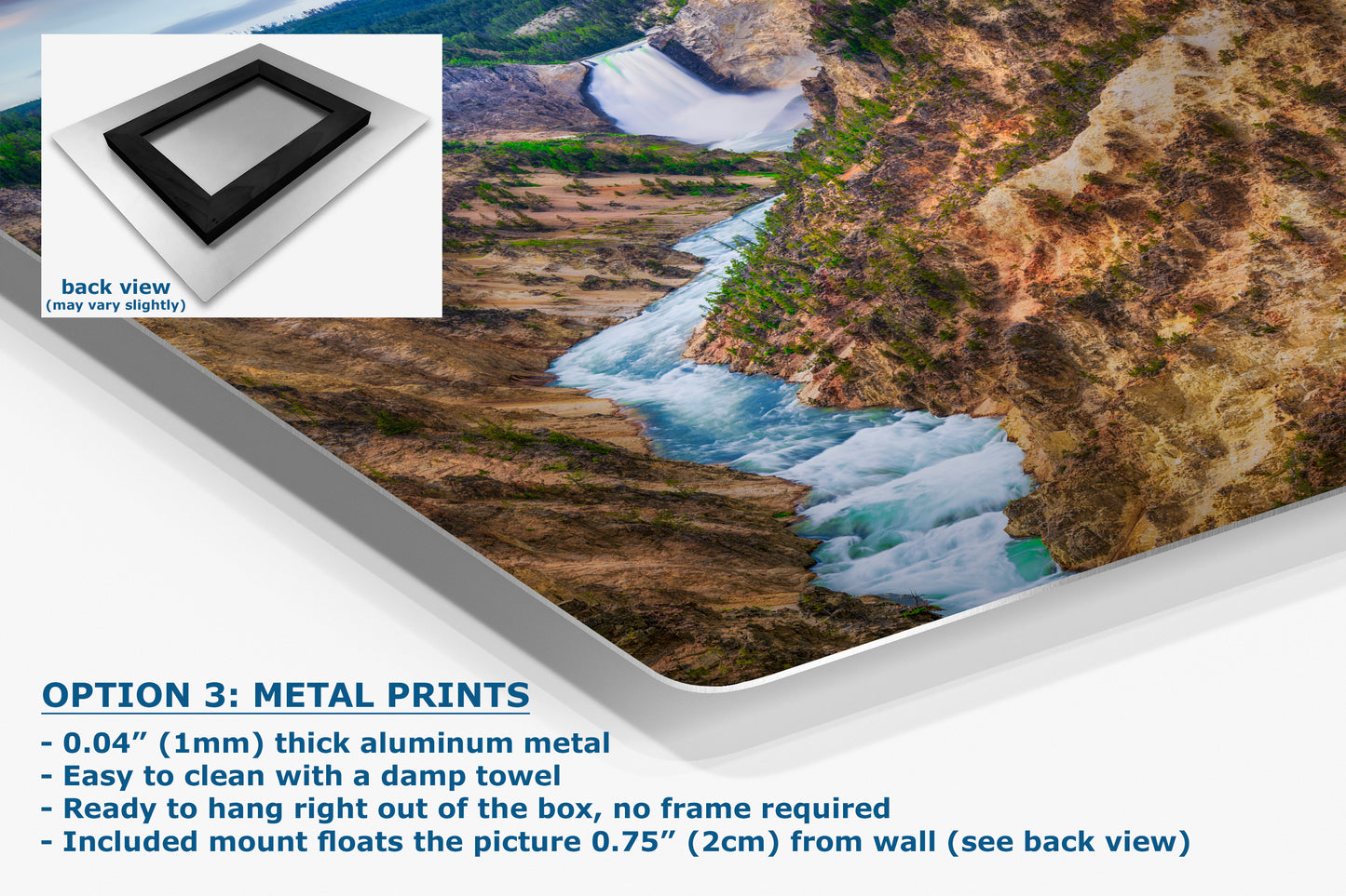 Yellowstone Falls National Park Canyon Waterfall Picture Nature Photo Relaxation Artwork Bohemian Style Wyoming Landscape, Meditation & House Decor