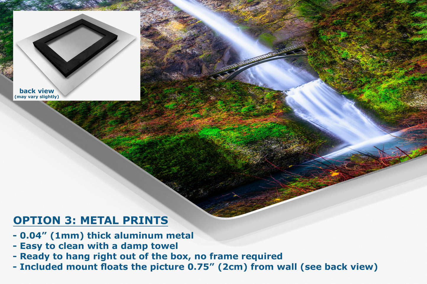 Multnomah Waterfall Picture Nature Photo Wall Art, Pacific Northwest Oregon Relaxation Artwork