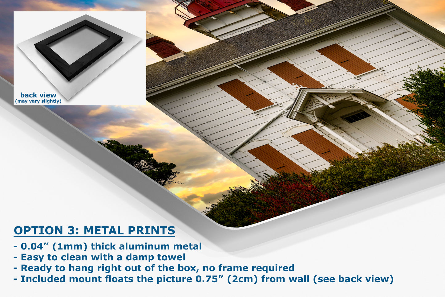 Yaquina Bay Lighthouse Picture, Oregon Coast Ocean Picture, Pacific Northwest Beach Photo Wall Art for Office and Relaxation