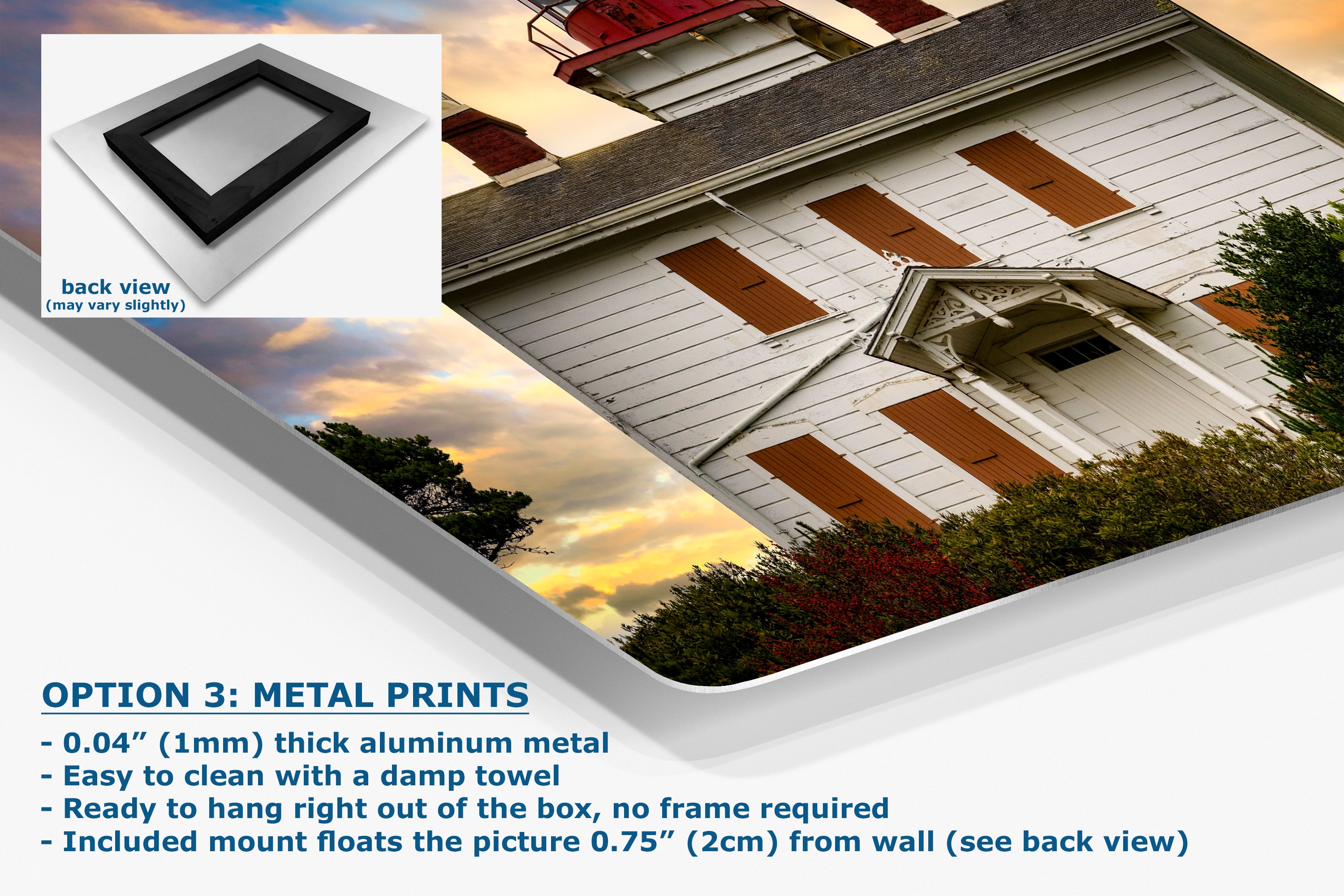 Yaquina Bay Lighthouse Picture, Oregon Coast Ocean Picture, Pacific Northwest Beach Photo Wall Art for Office and Relaxation