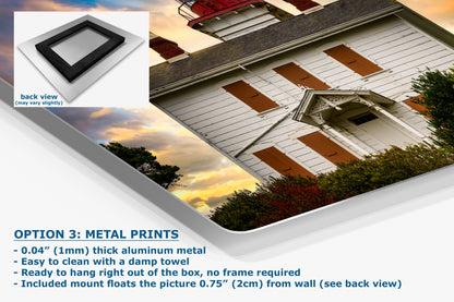 Yaquina Bay Lighthouse Picture, Oregon Coast Ocean Picture, Pacific Northwest Beach Photo Wall Art for Office and Relaxation