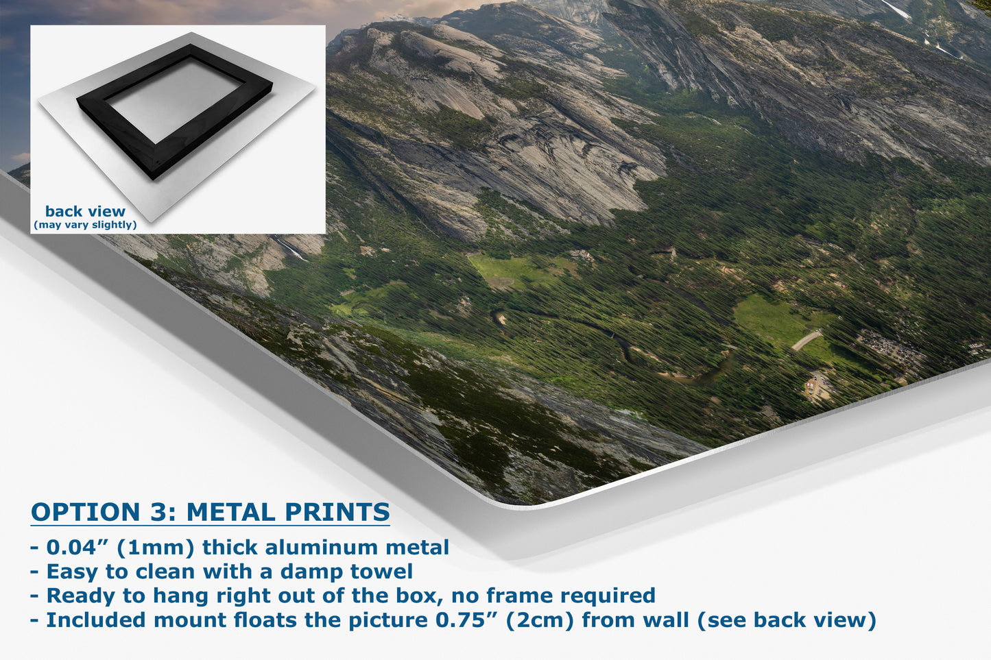 Glacier Point Yosemite National Park Nature Photo Relaxation Artwork, Sierra Nevada Scenic Picture for Meditation, Office, and House Decor