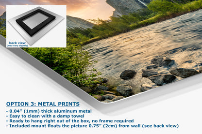 Yosemite National Park Mountain Picture Nature Photo Relaxation Artwork with El Capitan, Bridalveil Falls for Mediation & House Decor