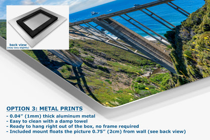 Bixby Bridge Ocean Picture, Big Sur California Coastline Nature Photo | Relaxation Artwork for Meditation, Office, & House Decor