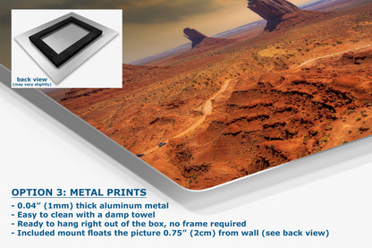 Monument Valley Arizona Desert Picture Stormy Nature Photo, Bohemian Style Relaxation Artwork for Meditation, Apartment, Office & House Decor