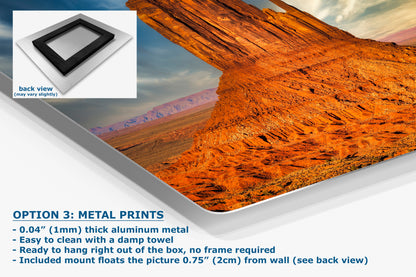 Monument Valley Arizona Desert Picture Nature Photo, Bohemian Style Relaxation Artwork for Meditation, Apartment, Office & House Decor