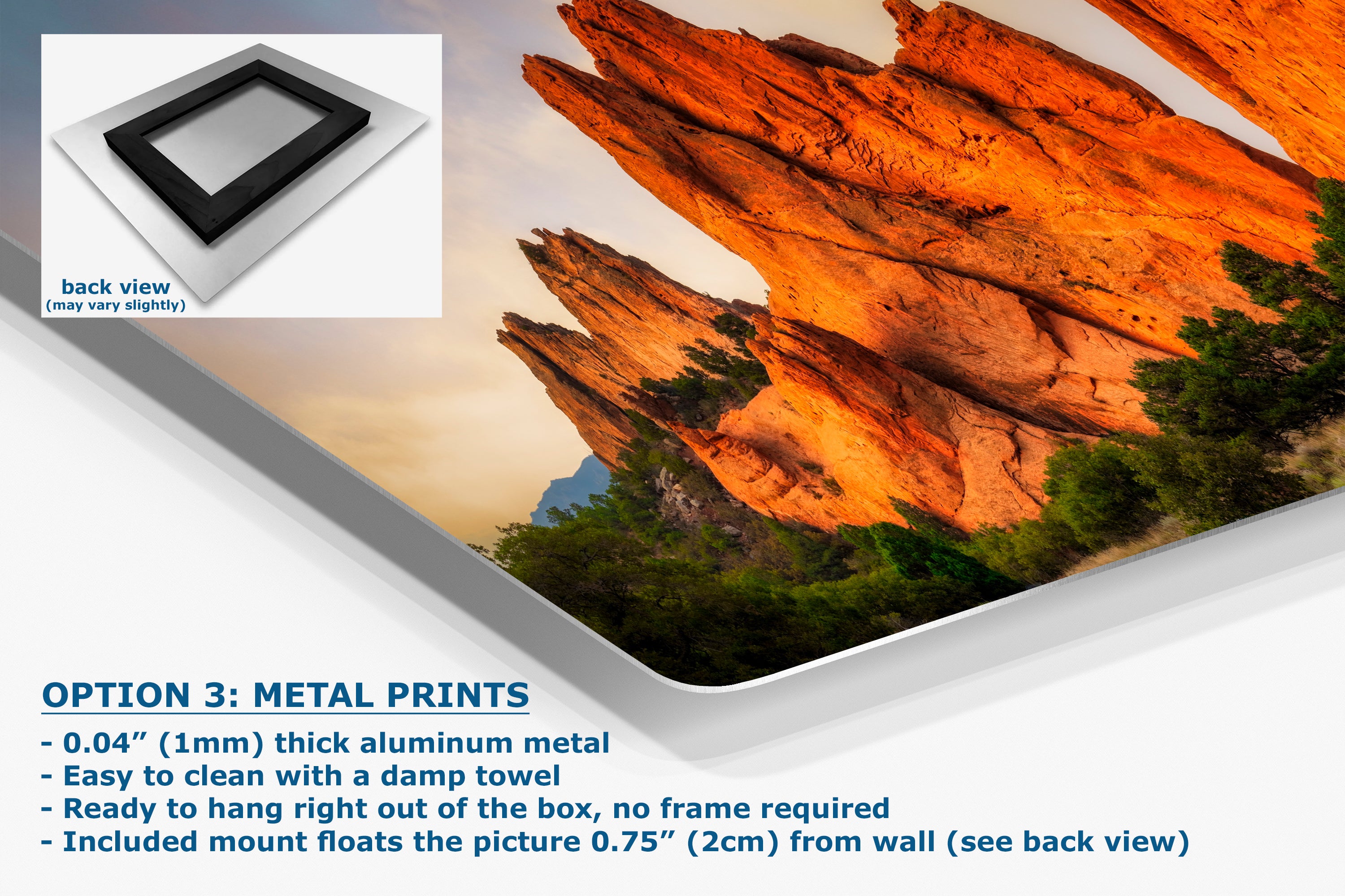 Garden of the Gods Colorado Mountain Picture, Vibrant Rocky Mountain Nature Photo for Meditation Relaxation and Bohemian Decor