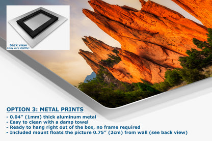 Garden of the Gods Colorado Mountain Picture, Vibrant Rocky Mountain Nature Photo for Meditation Relaxation and Bohemian Decor