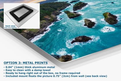 Aerial Oregon Coast Ocean Picture Sunrise, Pacific Northwest Nature Photo