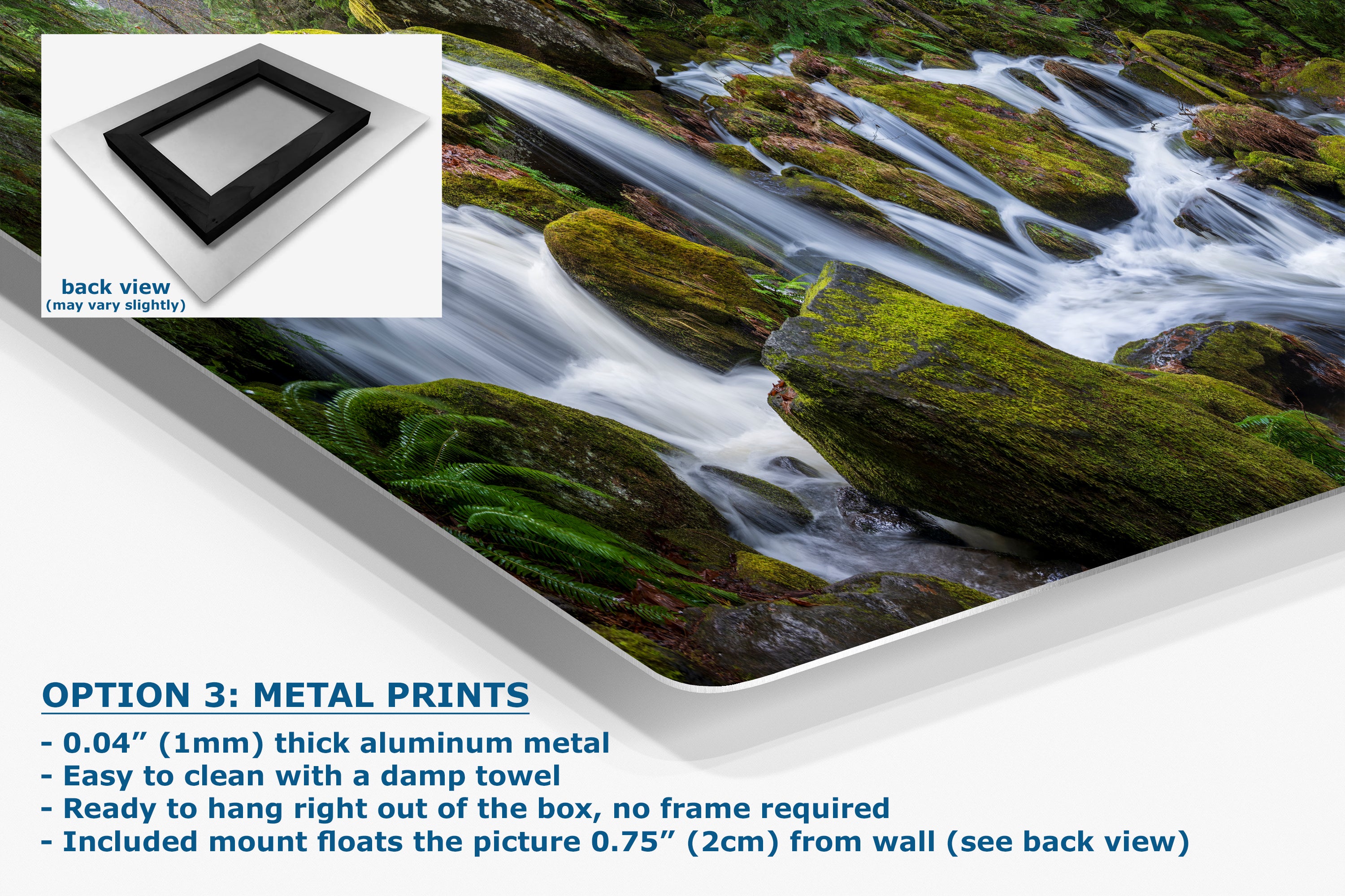 Oregon Waterfall Picture, Pacific Northwest Nature Photo Relaxation Artwork in Bohemian Style for Meditation, Office, Apartment, House Decor