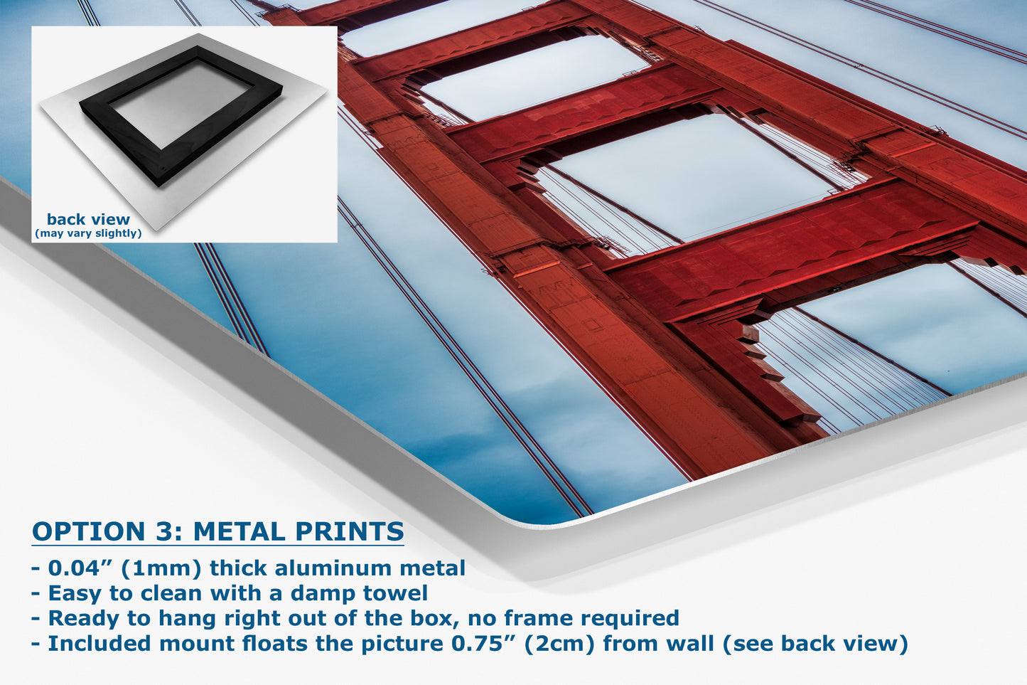 San Francisco Golden Gate Bridge Picture | Towering Canvas Wall Art | California Coastline Photography | Office, Dorm, or Home Decor