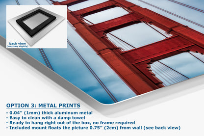 San Francisco Golden Gate Bridge Picture | Towering Canvas Wall Art | California Coastline Photography | Office, Dorm, or Home Decor