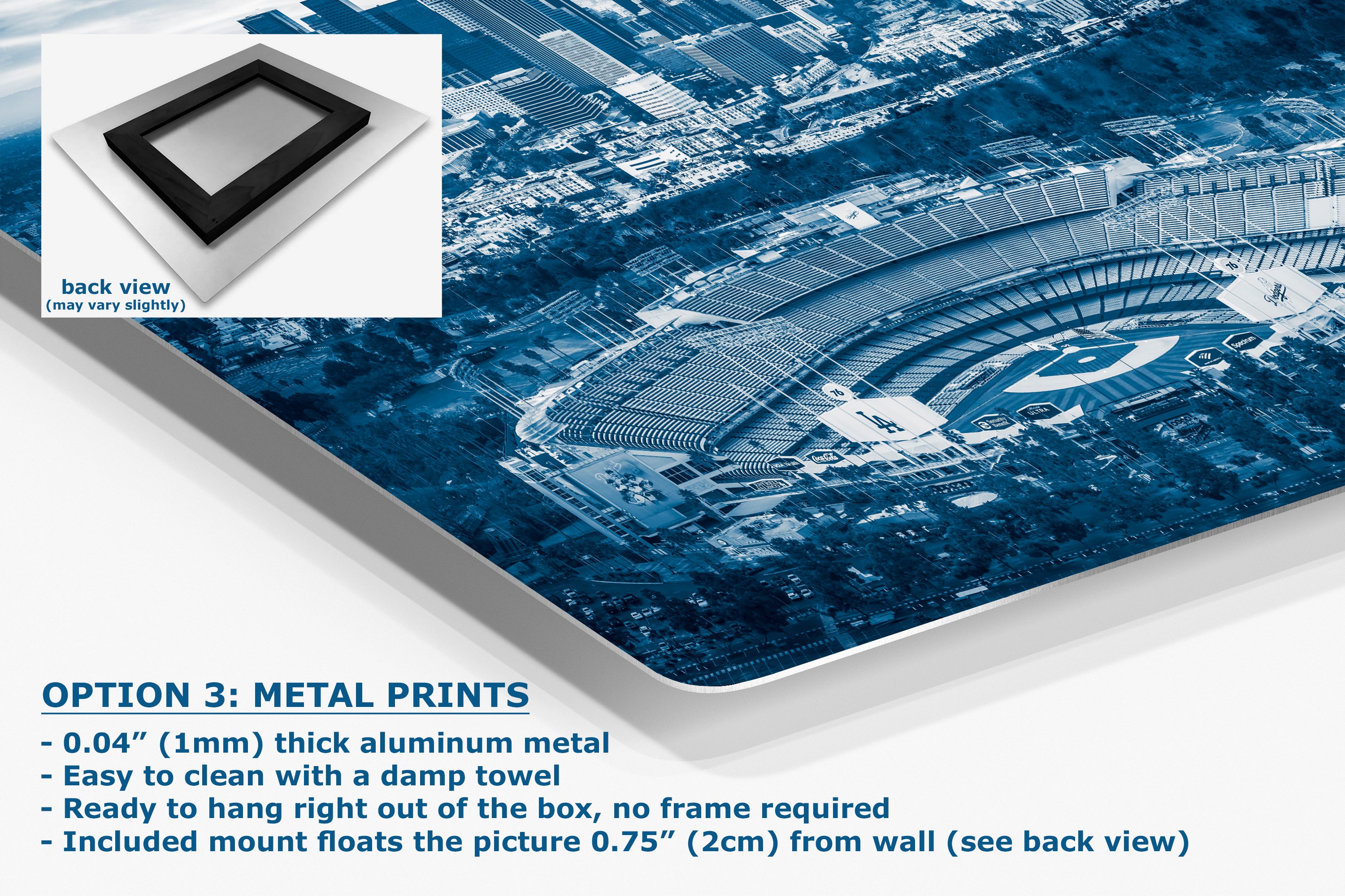 Los Angeles Dodgers Baseball Stadium, LA Skyline Blue Urban Cityscape Photo