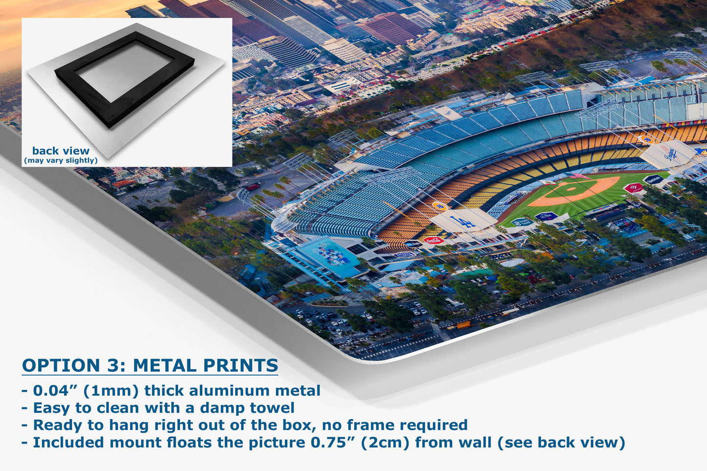 Los Angeles Dodgers Baseball Stadium, LA Skyline Urban Cityscape Photo Art