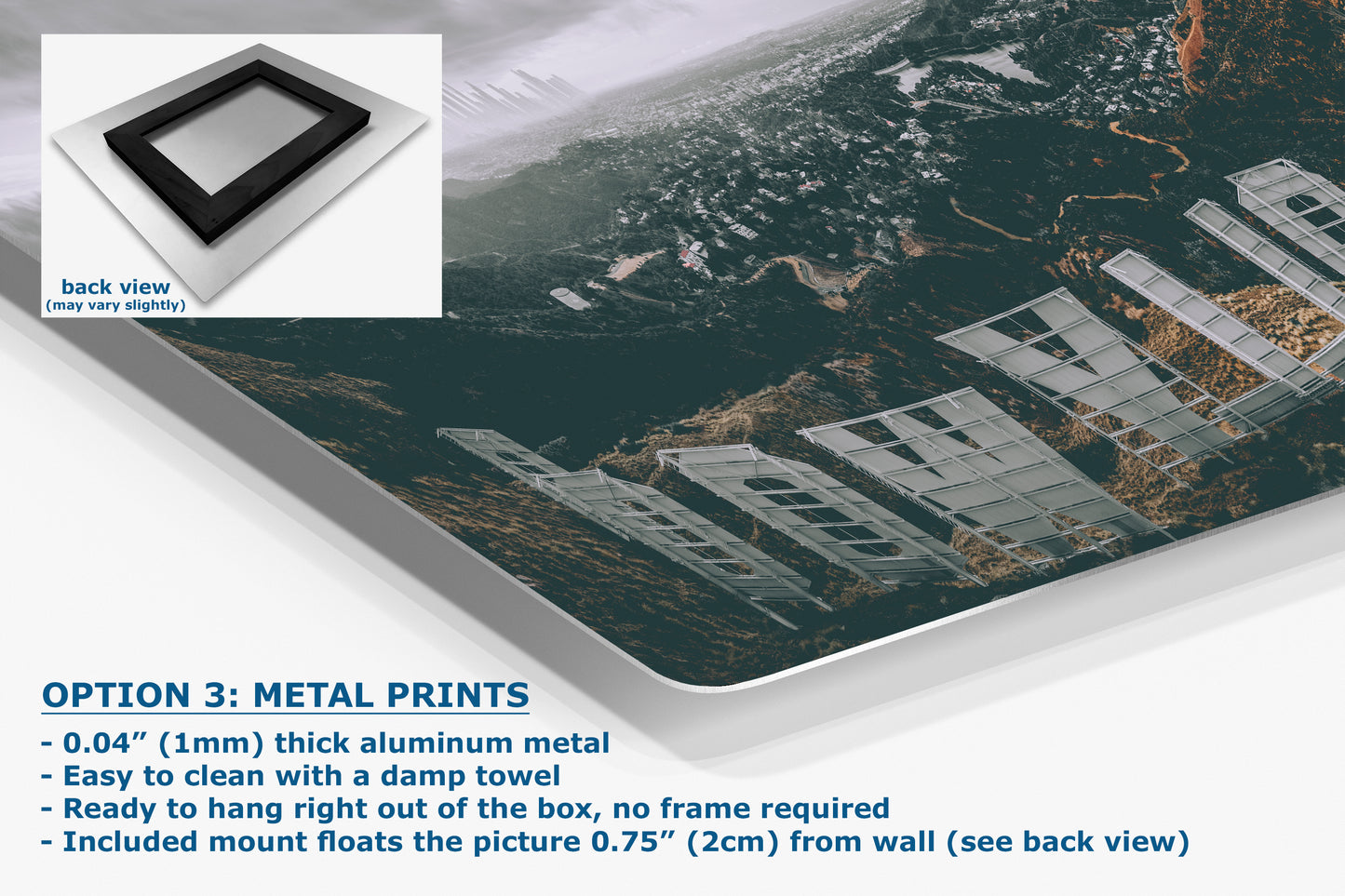 Hollywood Sign Los Angeles Skyline Retro Southern California Cityscape Urban Decor for Home or Office