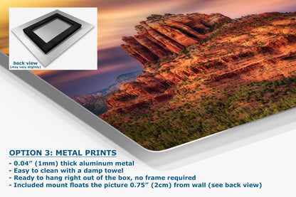Cathedral Rock Sunset, Sedona Arizona Desert Picture Nature Photo Relaxation Artwork for Meditation, Office, and House Decor