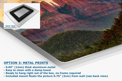 Cathedral Rock, Moody Sedona Arizona Desert Picture Nature Photo Relaxation Artwork for Meditation, Office, and House Decor