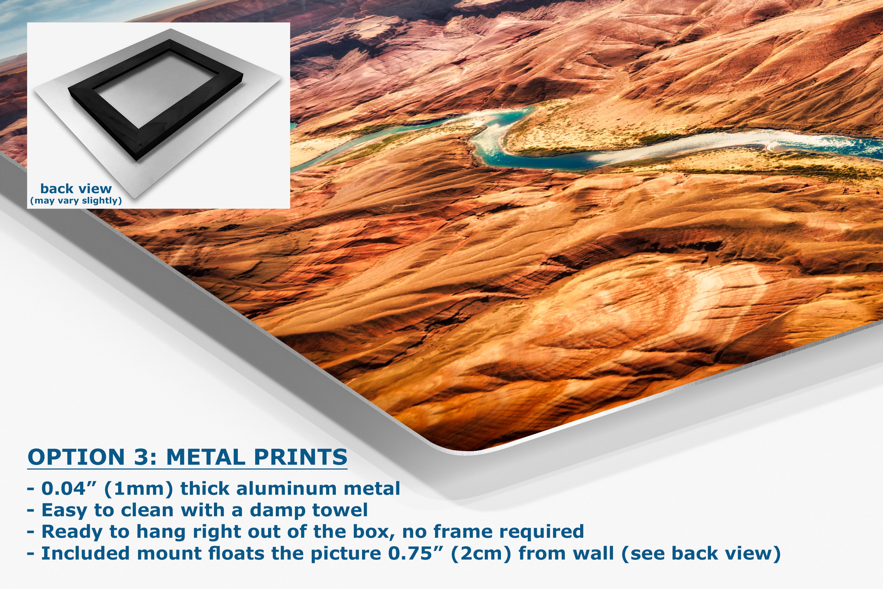 Grand Canyon National Park, Arizona Desert Picture Nature Photo with Colorado River, Bohemian Style Relaxation Artwork for Meditation, Office & House Decor