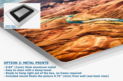 Grand Canyon National Park, Arizona Desert Picture Nature Photo with Colorado River, Bohemian Style Relaxation Artwork for Meditation, Office & House Decor