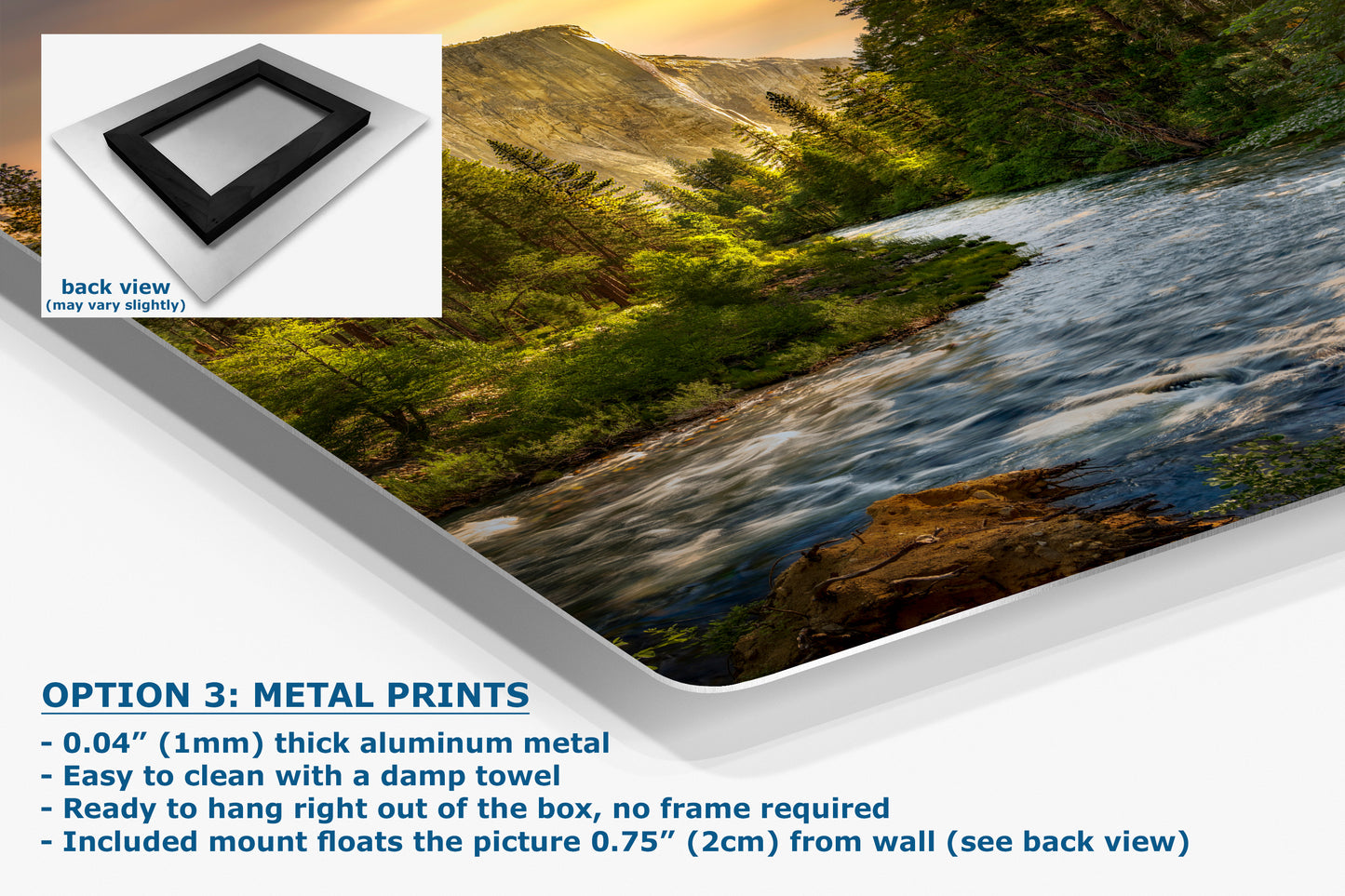 El Capitan Yosemite National Park Nature Photo with Merced River, Granite Mountain Picture Relaxation Artwork for Meditation, Dorm, Office, or House Decor