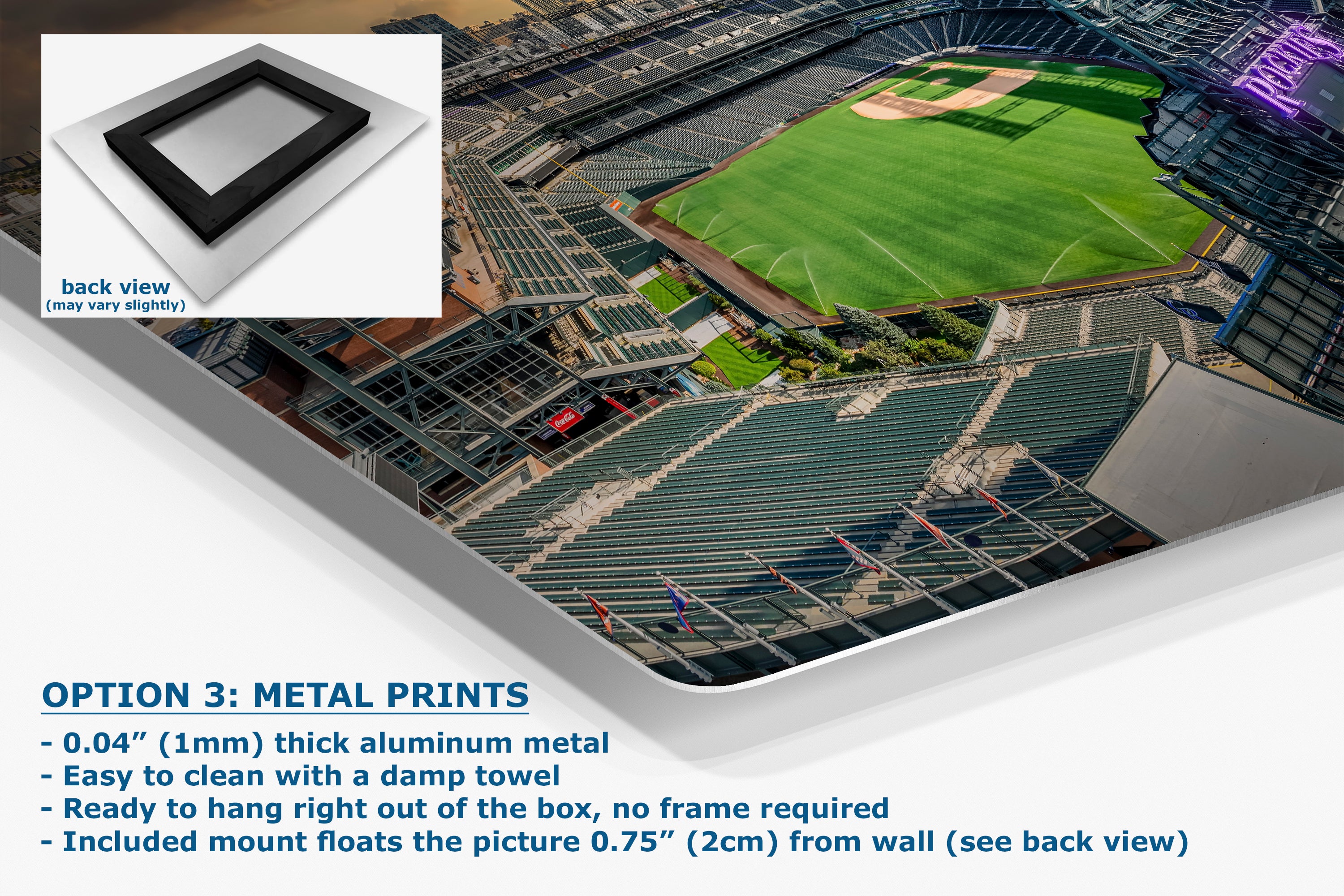 Colorado Rockies Baseball Stadium Wall Art | Coors Field Denver Colorado Skyline Print for Man Cave Decor & Sports Fans