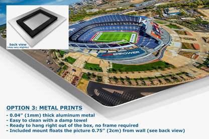 Denver Broncos Football, Mile High Stadium Denver Colorado Skyline Print Sports Decor, Man Cave Art