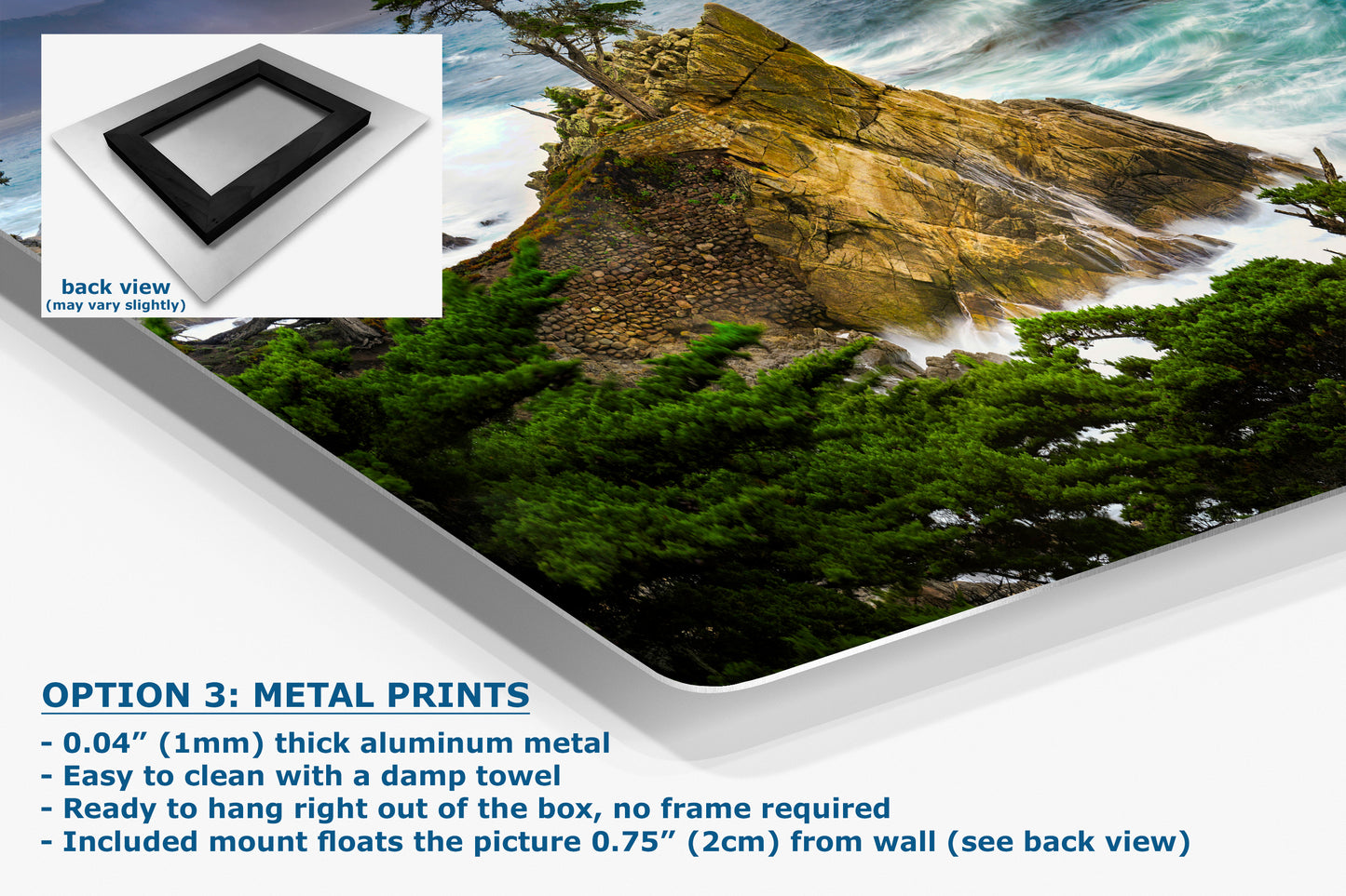 Lone Cypress Monterey Bay California Coastline Ocean Picture Nature Photo Relaxation Artwork for Meditation, Office, Dorm, House Decor