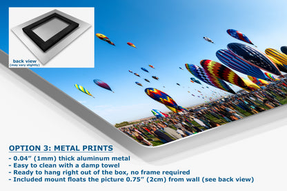 Hot Air Balloon Festival Mass Ascension Panorama Photo | Albuquerque New Mexico Balloon Fiesta Wall Art | Office, Cubicle & House Decor