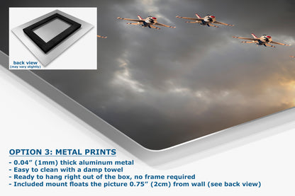 US Airforce Thunderbirds F-16 Fighting Falcon Aviation Artwork | Military Aviation Decor for Home & Office Display