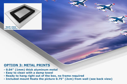 US Airforce Thunderbirds F-16 Fighting Falcon Aviation Artwork | Military Aircraft Wall Decor for Aviation Enthusiasts and Man Cave Decor