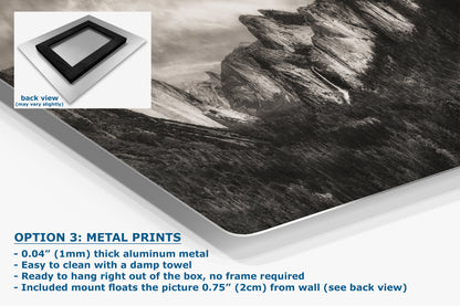 Tunnel View Yosemite National Park Mountain Picture Black and White Nature Photo Relaxation Artwork for Mediation, Office, & House Decor