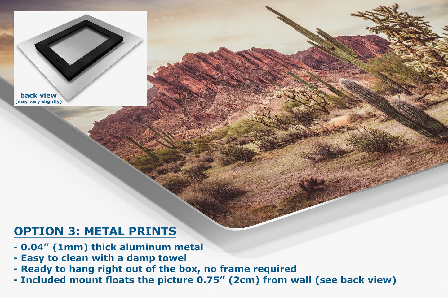 Arizona Desert Picture, Vintage Saguaro Cactus Artwork Nature Photo, Southwestern Wall Art of Superstition Mountains at Lost Dutchman State Park