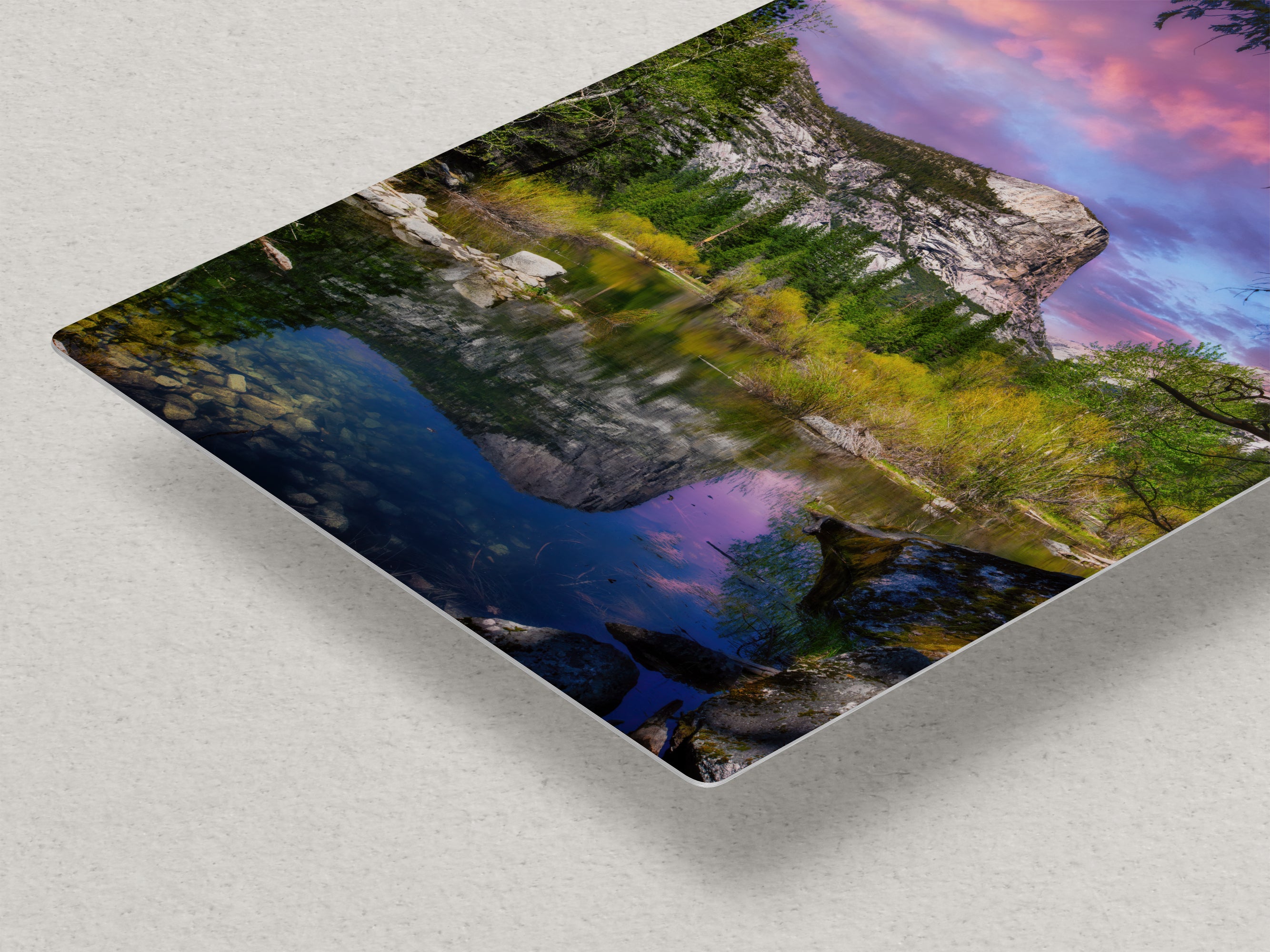 Mirror Lake Yosemite National Park Mountain Picture Nature Photo Relaxation Artwork of Mt. Watkins for Meditation, Office, and House Decor