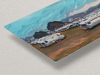 Airstream Travel Trailer with Mountainscape Camping Decoration