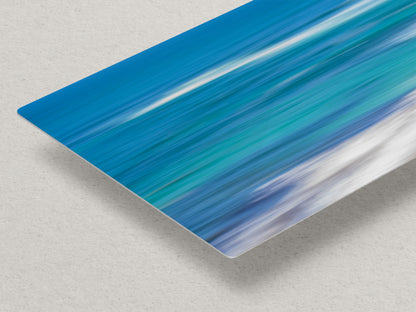 Bright Beach Waves Ocean Picture Impressionist Art Nature Photo, Relaxation Artwork for Coastal Meditation, Office, and House Decor